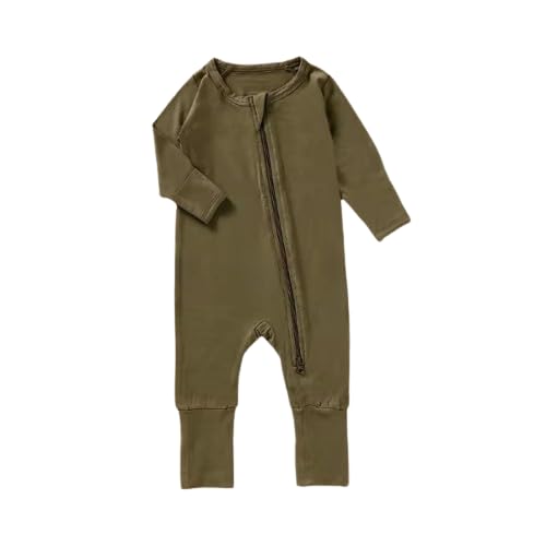 Organic Bamboo Baby Rompers – Soft, Stretchy, with Zipper & Fold-Over Cuffs