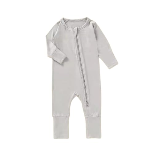 Organic Bamboo Baby Rompers – Soft, Stretchy, with Zipper & Fold-Over Cuffs