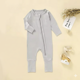 Organic Bamboo Baby Rompers – Soft, Stretchy, with Zipper & Fold-Over Cuffs