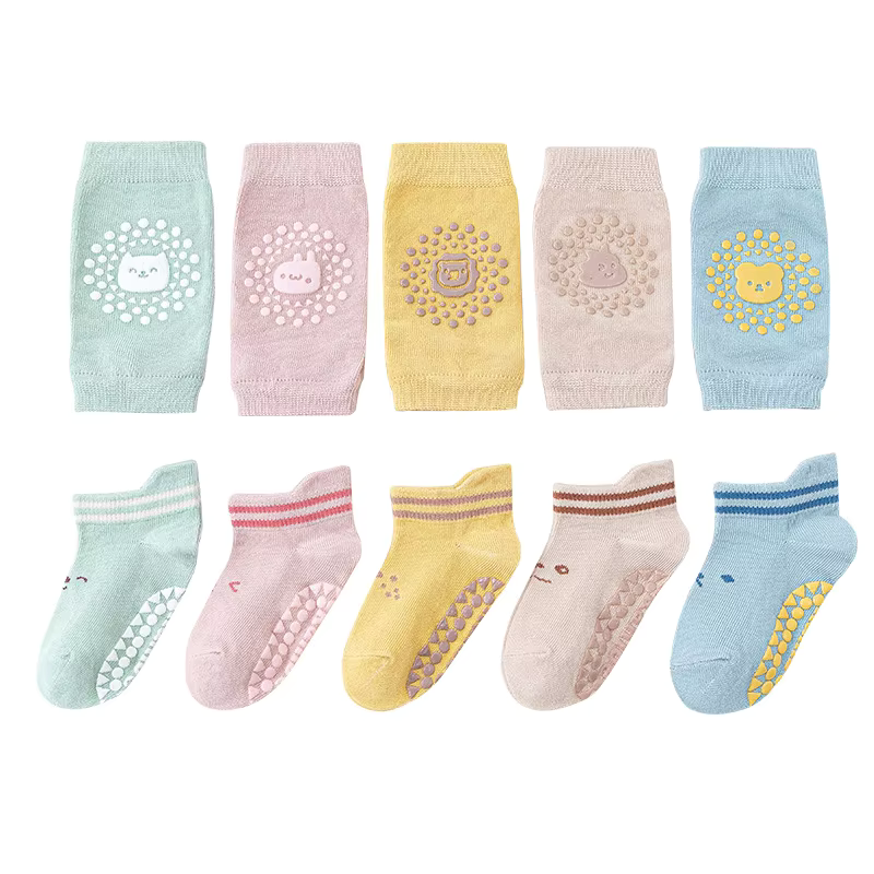 Baby Crawling Knee Pads & Socks Set with Anti-Slip Design - Safety & Comfort Protector