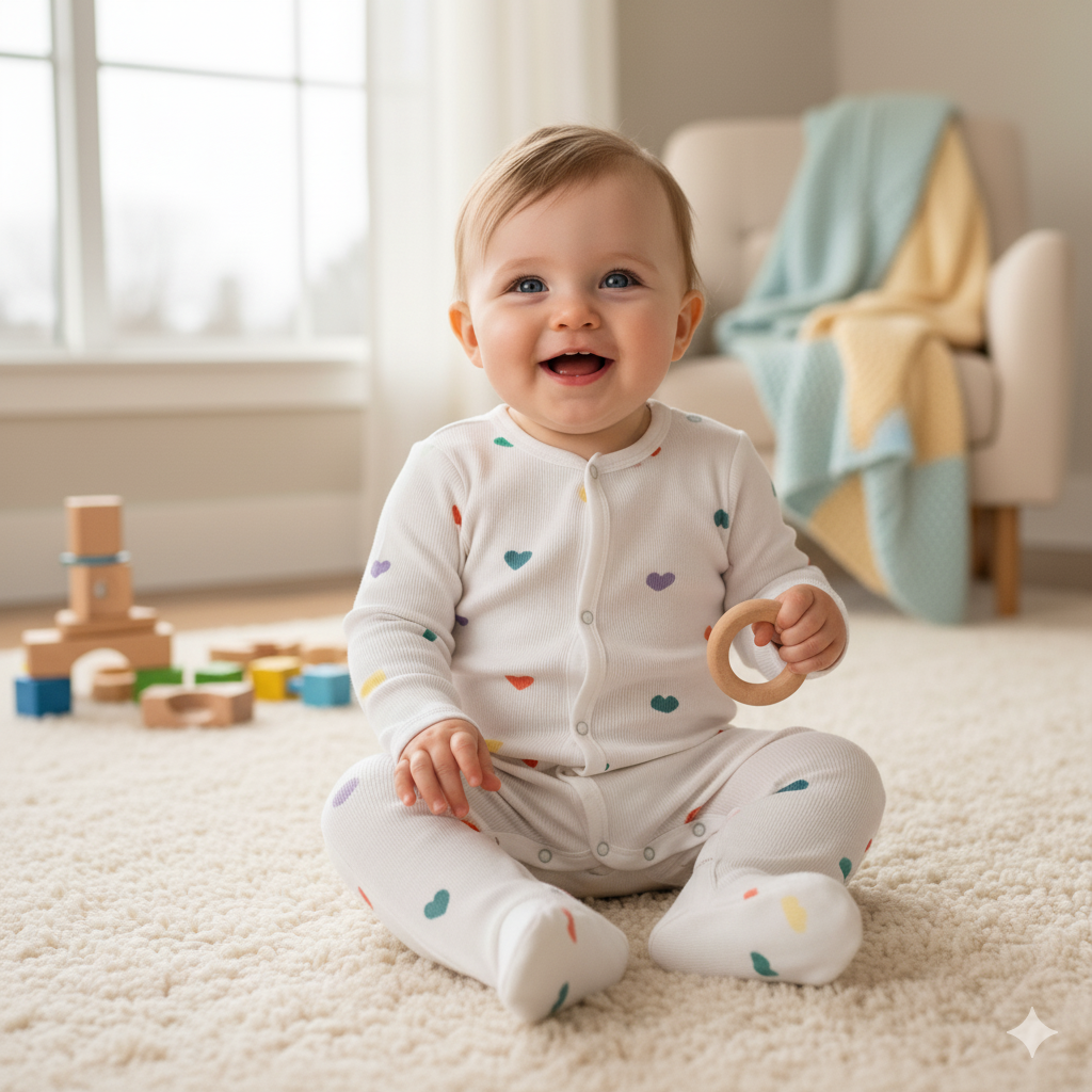 Soft & Stretchy Unisex Long Sleeve Baby Footie – Gentle Romper for Newborns & Toddlers