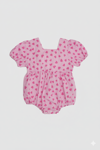 Adorable Pinky Sweethearts Bubble Romper For Baby Girls